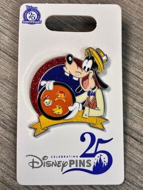 2025 Disney Parks 25th Anniversary Pin Trading Goofy Pin Board NEW